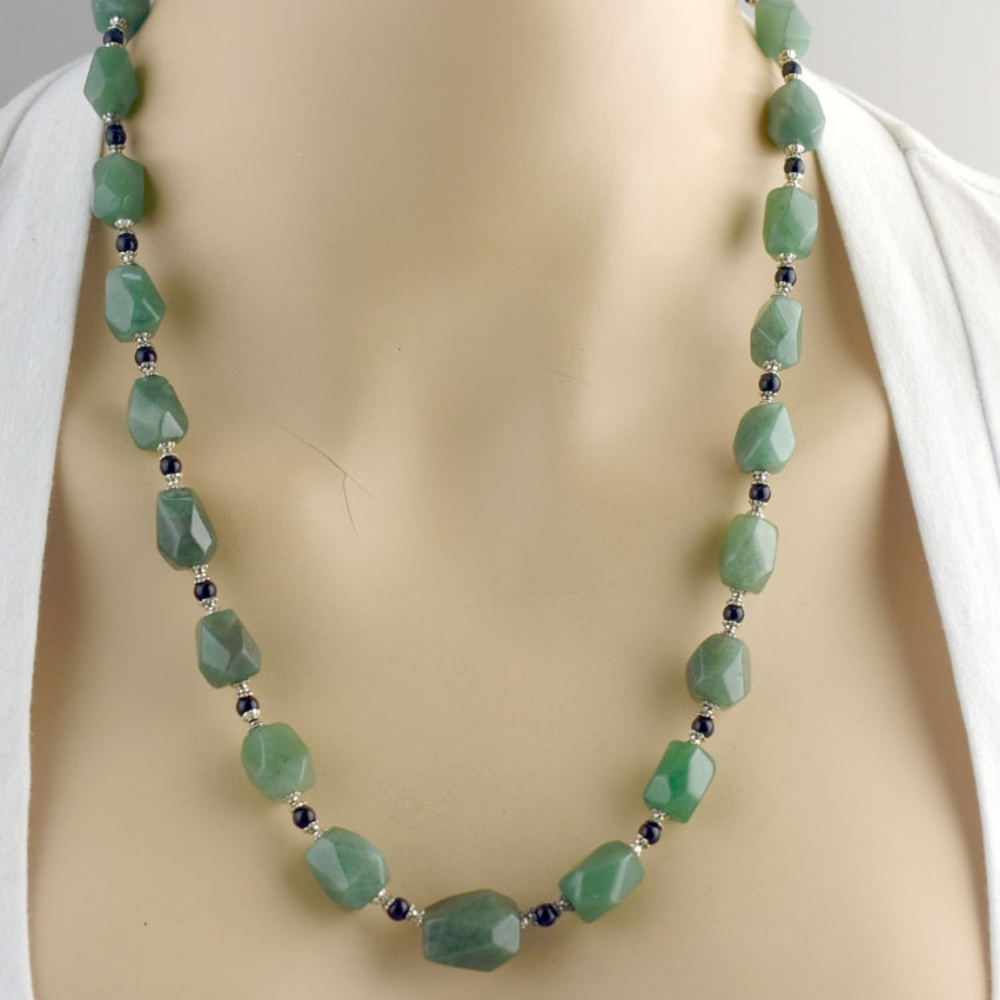 Green Aventurine & Black Onyx Necklace Set